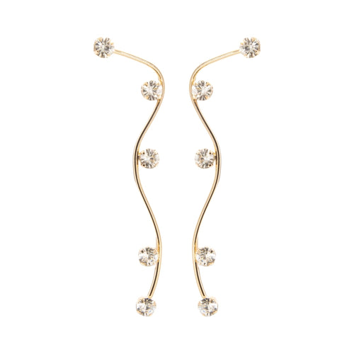 Celeste long dangle earrings with zirconia stones