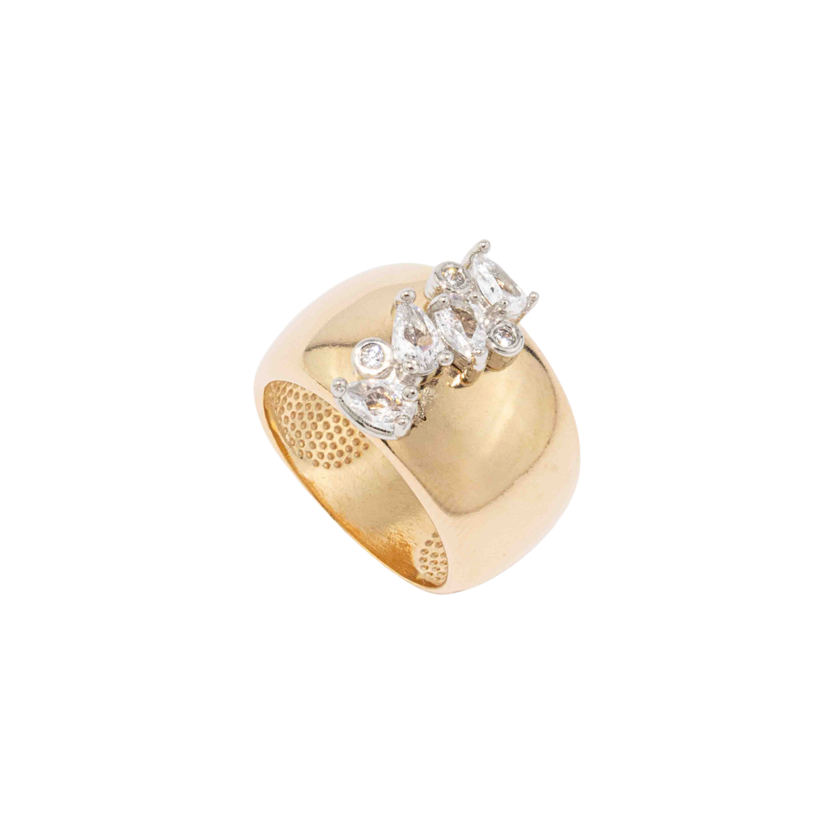 Isla domed statement ring with zirconia stones, photo 3 of 7