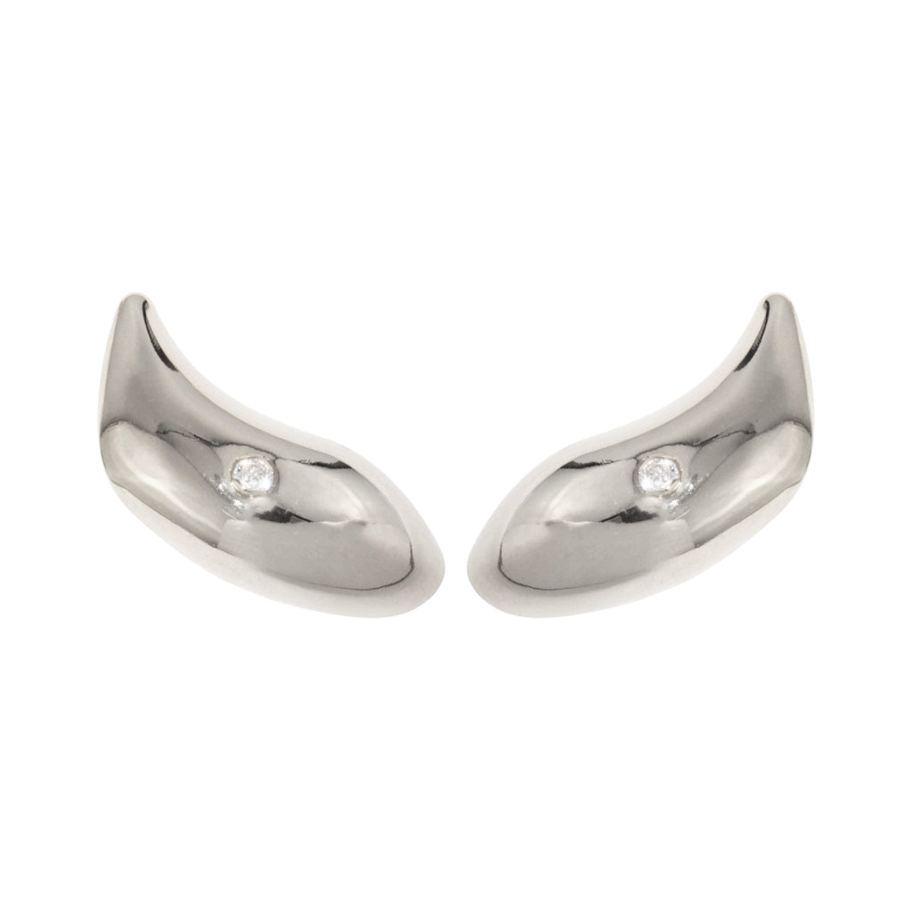 Zara sculptural ear climber with zirconia