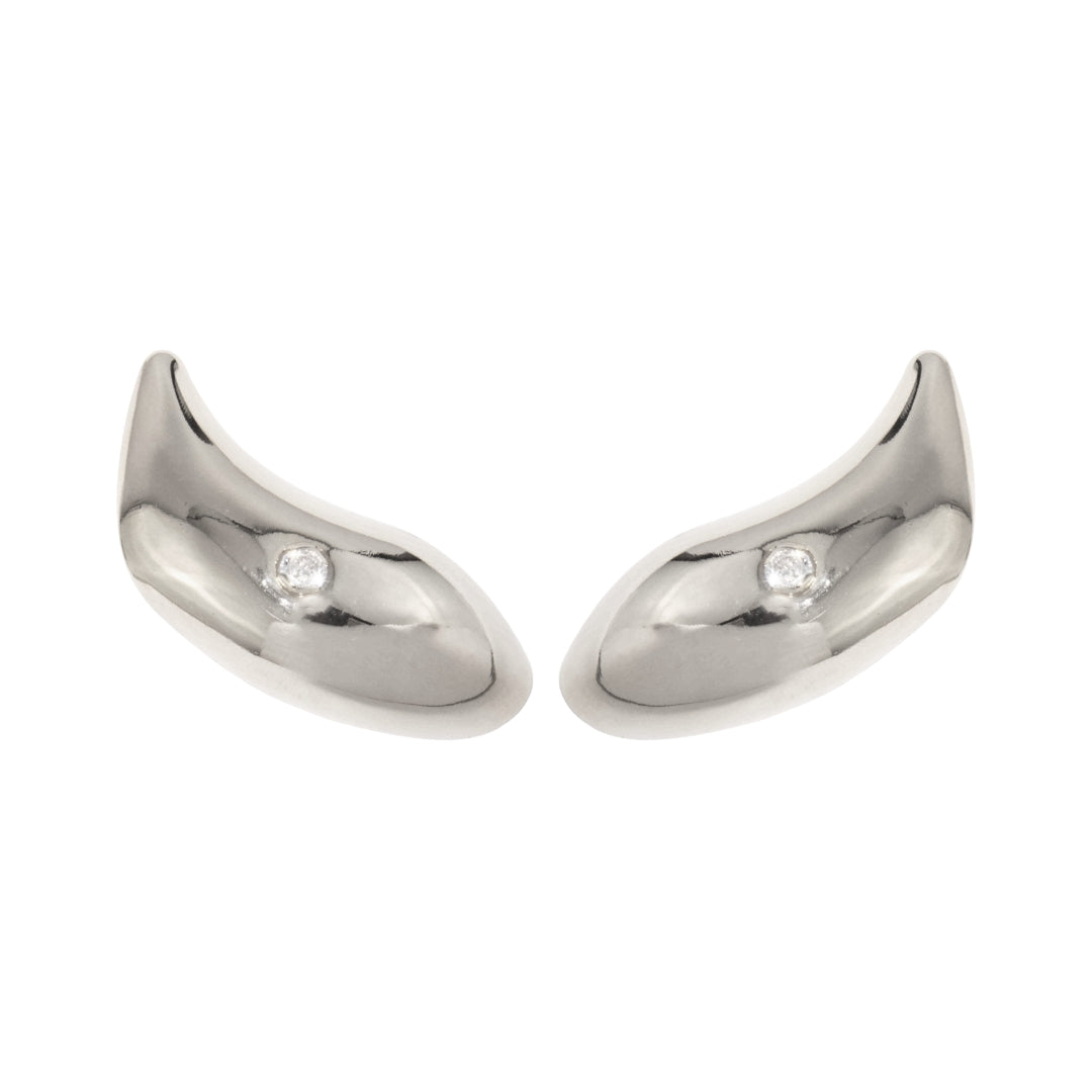 Zara sculptural ear climber with zirconia
