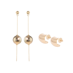 Aura two-in-one sculptural drop earrings in 18k gold plating, photo 4 of 4