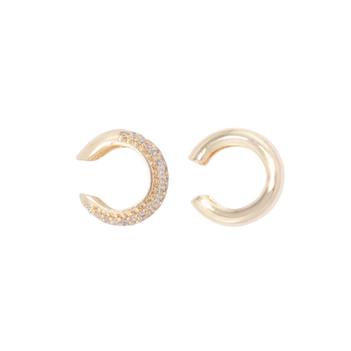 Heaven ear cuff set with pave and polished cuffs, no piercing