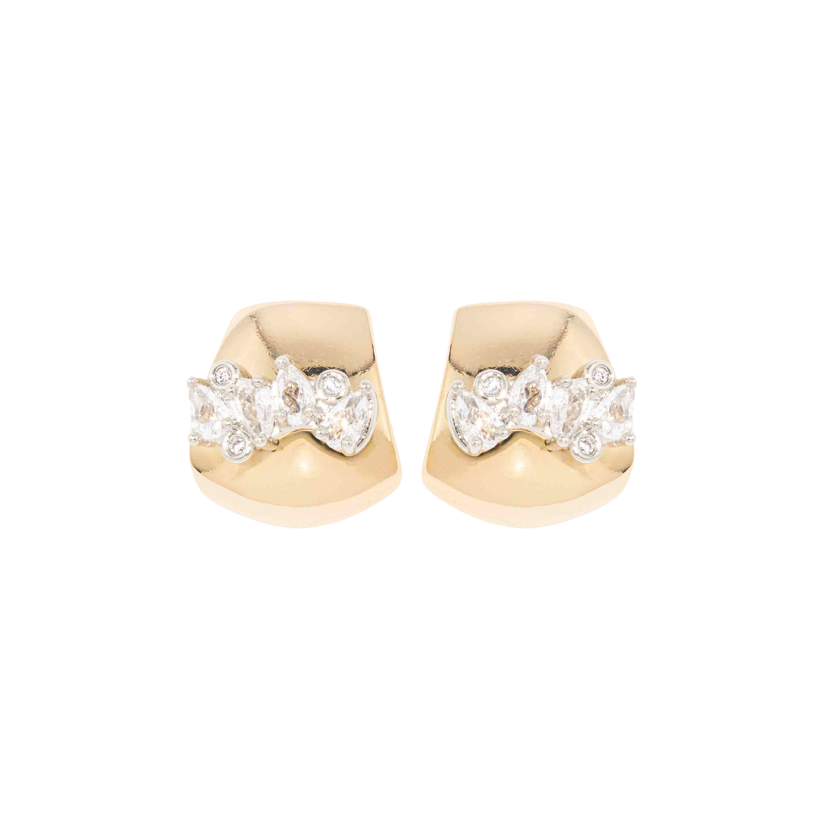 Isla structured stud earrings with contrasting zirconia