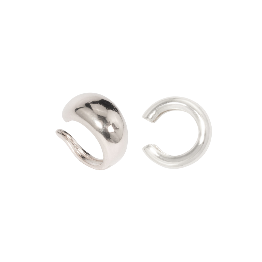 Hope ear cuff set: two smooth sculptural ear cuffs, no piercing