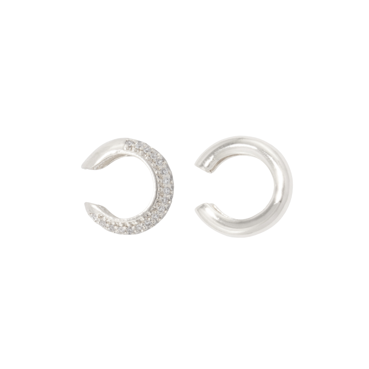 Heaven ear cuff set with pave and polished cuffs, no piercing, photo 4 of 4