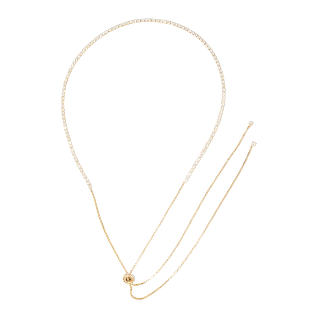 Cherie zirconia tennis necklace with adjustable slider
