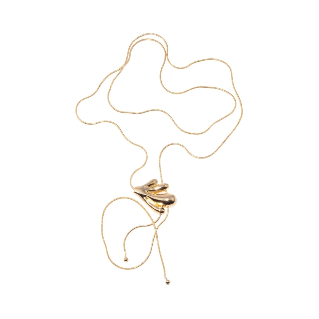 Gaia sculptural statement necklace with drop chains