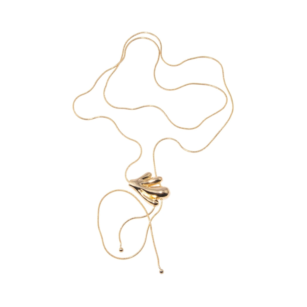 Gaia sculptural statement necklace with drop chains