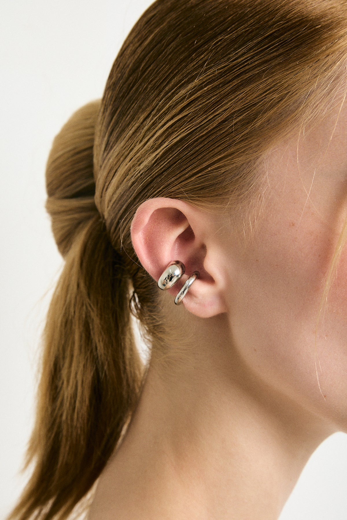 Hope ear cuff set: two smooth sculptural ear cuffs, no piercing, photo 2 of 7