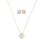 Bella Set: round zirconia solitaire necklace and stud earrings