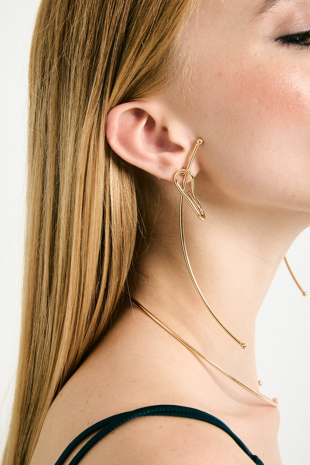 Lauren sculptural earrings with removable long drop, photo 3 of 15