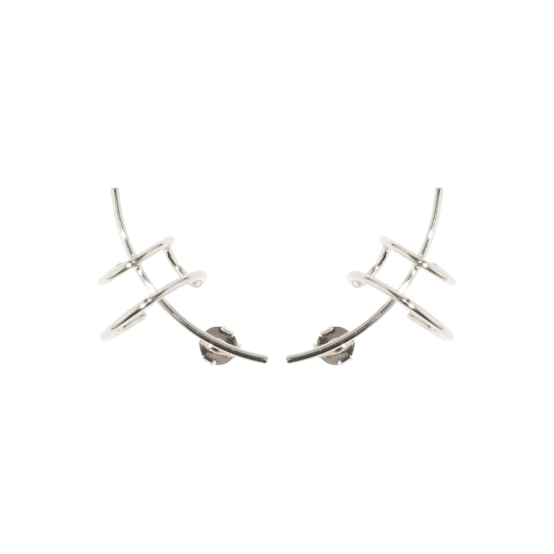 Alice sculptural ear climber earrings in 18k gold plating
