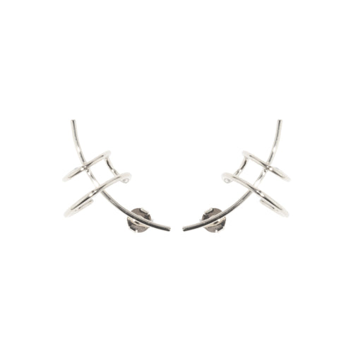 Alice sculptural ear climber earrings in 18k gold plating