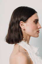 Aura two-in-one sculptural drop earrings in 18k gold plating, photo 2 of 4