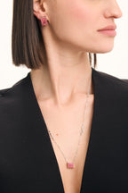 Selena Set: faceted coloured stone necklace and earrings, photo 7 of 9