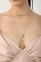 Gaia sculptural statement necklace with drop chains, photo 2 of 8