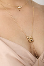 Gaia sculptural statement necklace with drop chains, photo 5 of 8
