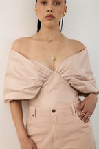 Gaia sculptural statement necklace with drop chains, photo 3 of 8
