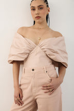 Gaia sculptural statement necklace with drop chains, photo 8 of 8