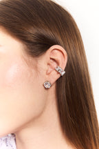 Bella Set: round zirconia solitaire necklace and stud earrings, photo 2 of 3