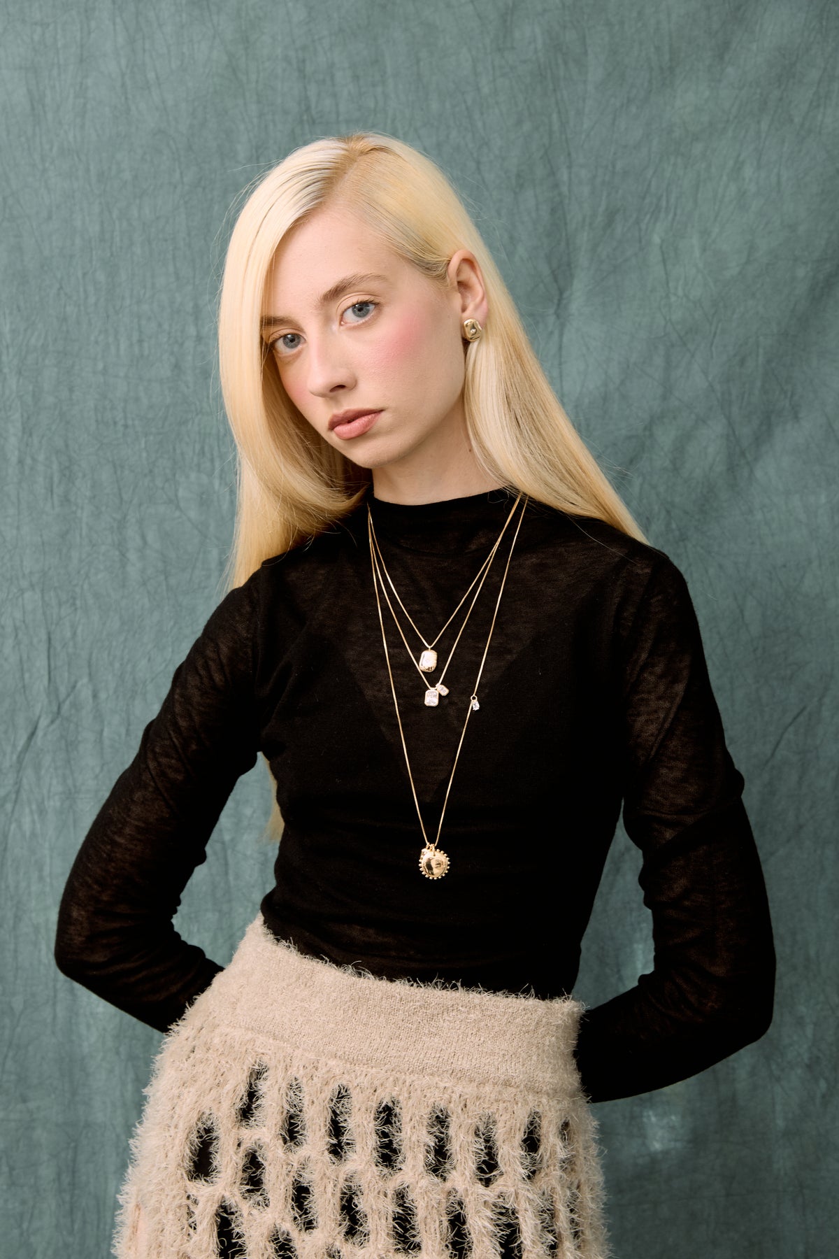 Lumi Venetian chain necklace with three pendants, photo 9 of 10