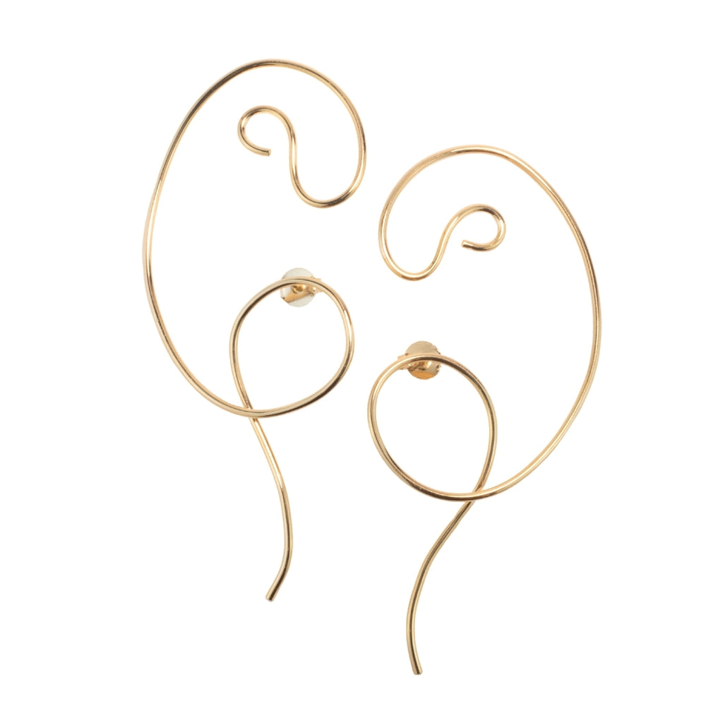 Maya sculptural wire ear climber earrings