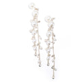 Margot pearl stud earrings with double cascading chains, photo 5 of 20