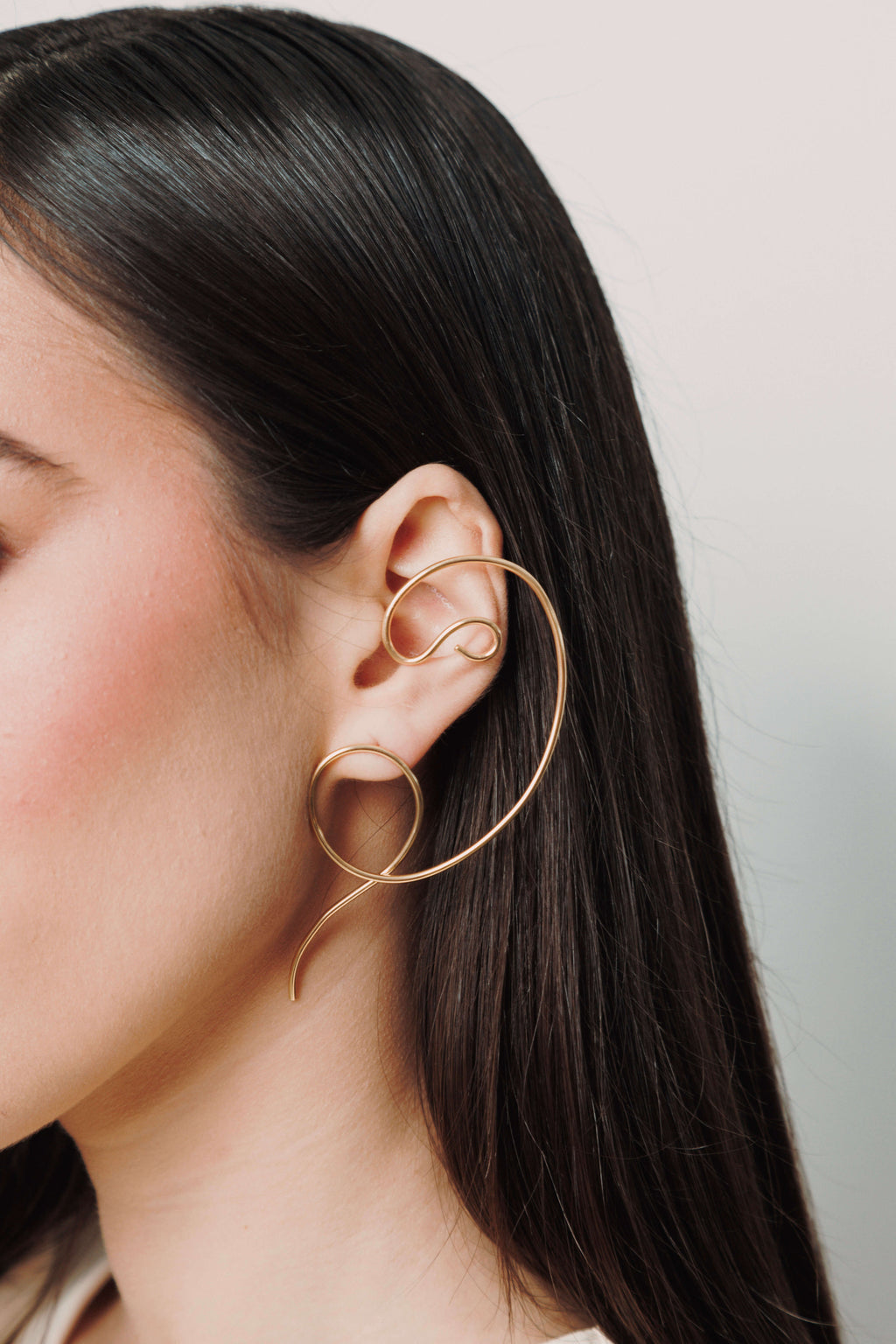 Maya sculptural wire ear climber earrings, photo 2 of 7