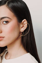 Maya sculptural wire ear climber earrings, photo 5 of 7