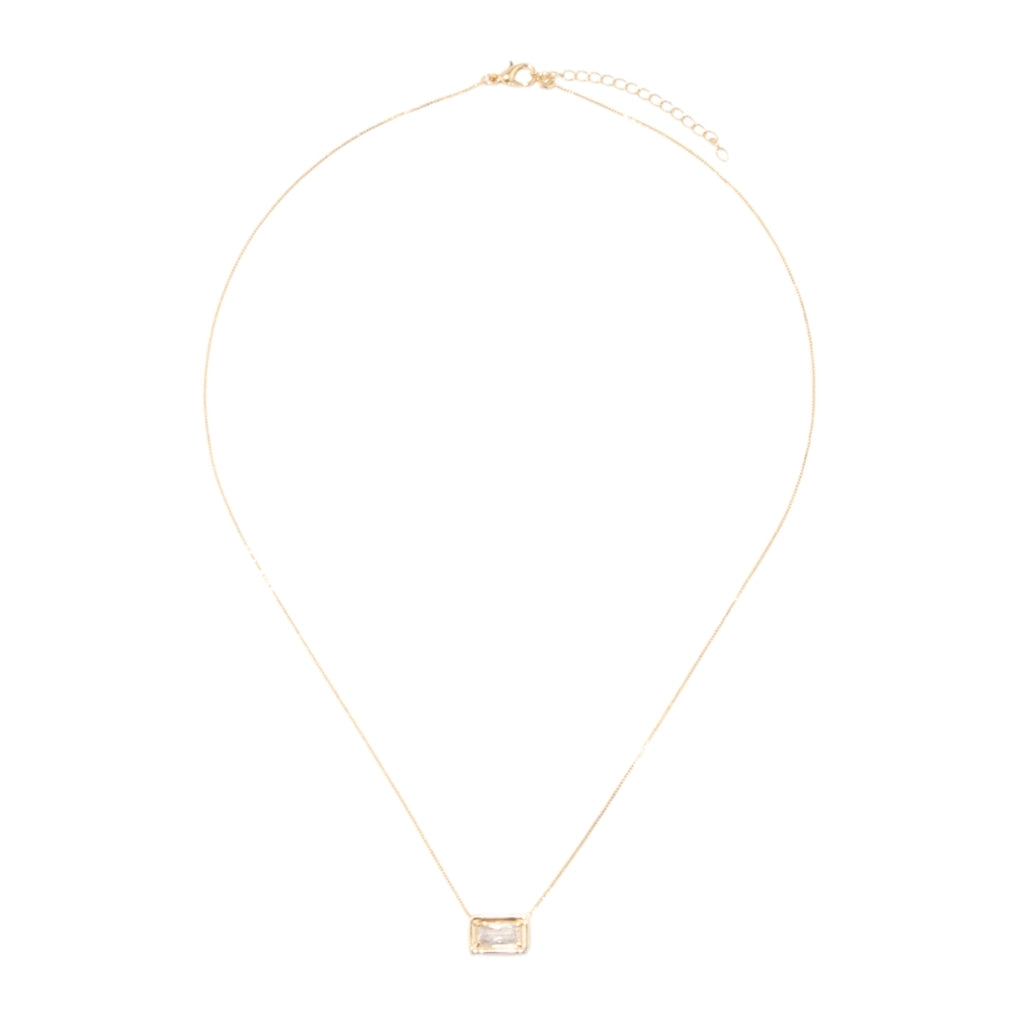 Chloe Venetian chain necklace with rectangular zirconia pendant, photo 5 of 7