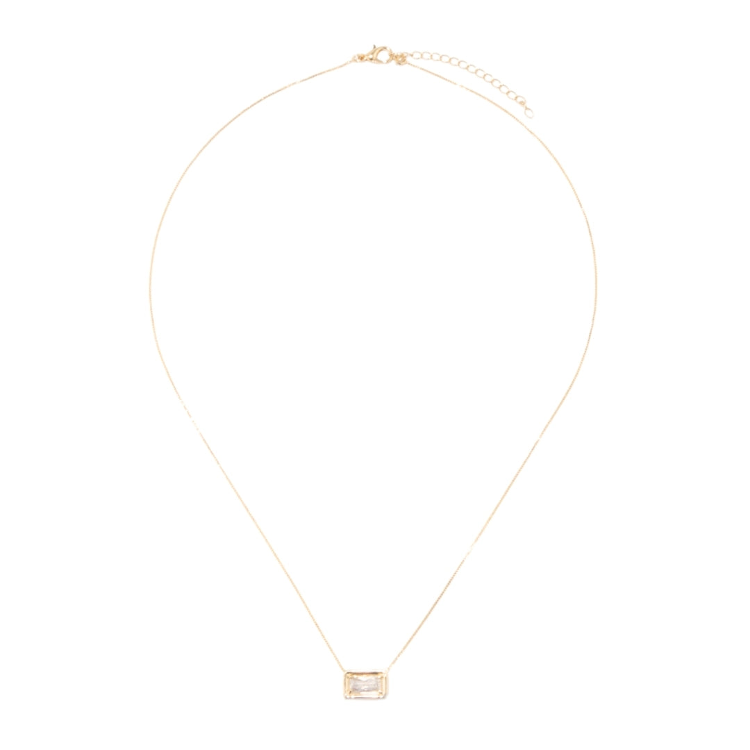 Chloe Venetian chain necklace with rectangular zirconia pendant, photo 5 of 7