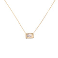 Chloe Venetian chain necklace with rectangular zirconia pendant