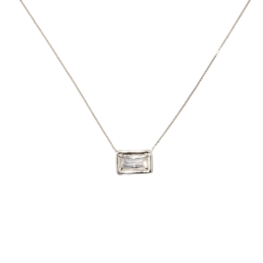 Chloe Venetian chain necklace with rectangular zirconia pendant, photo 7 of 7