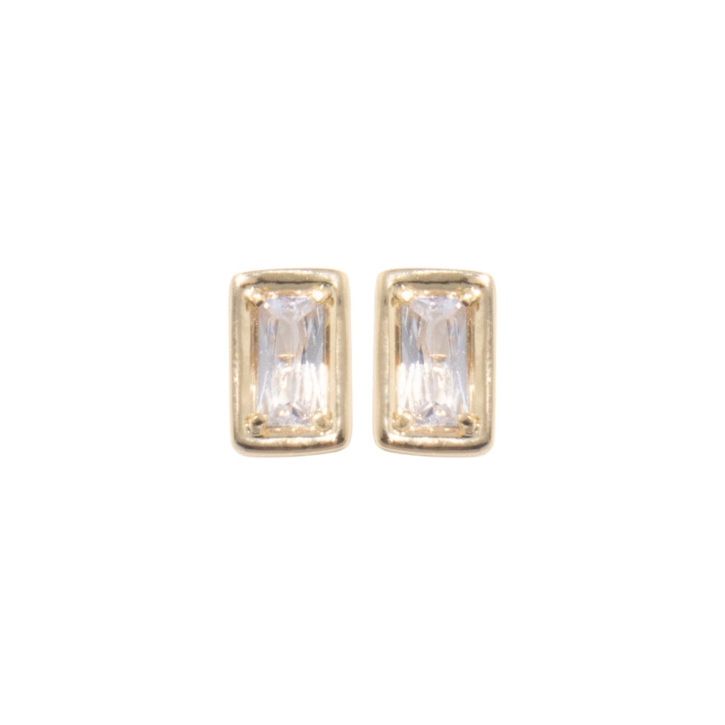 Chloe Set: rectangular zirconia necklace and stud earrings, photo 17 of 17