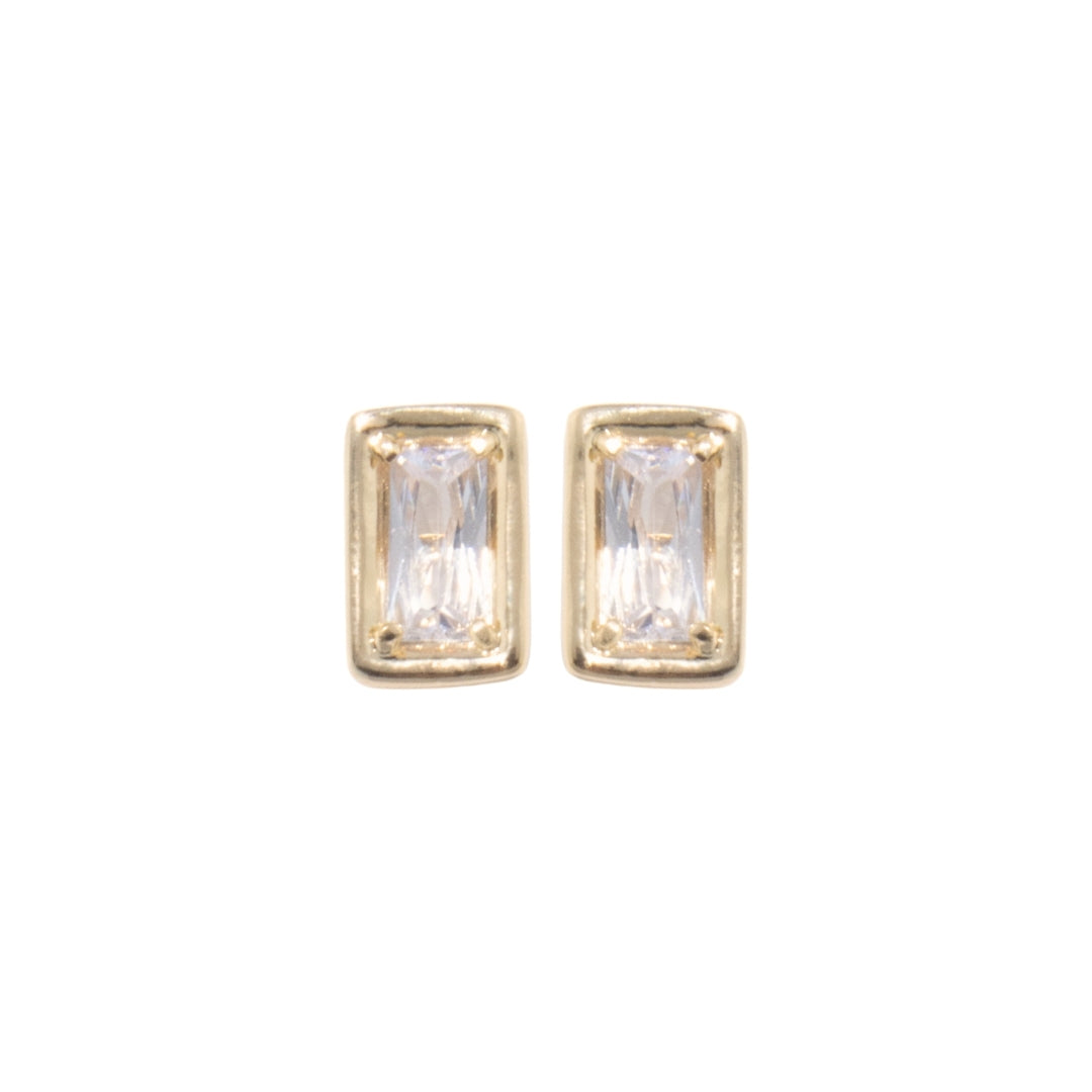 Chloe Set: rectangular zirconia necklace and stud earrings, photo 17 of 17