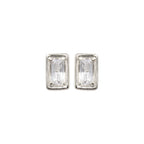 Chloe Set: rectangular zirconia necklace and stud earrings, photo 15 of 17