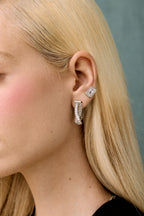 Chloe Set: rectangular zirconia necklace and stud earrings, photo 12 of 17