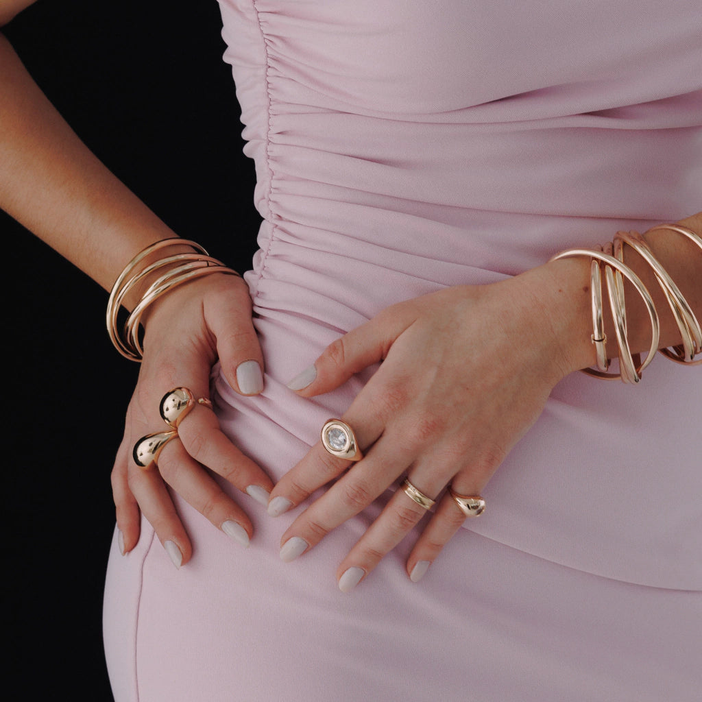 Cleo puffer statement ring with sculptural asymmetric shape, photo 11 of 12