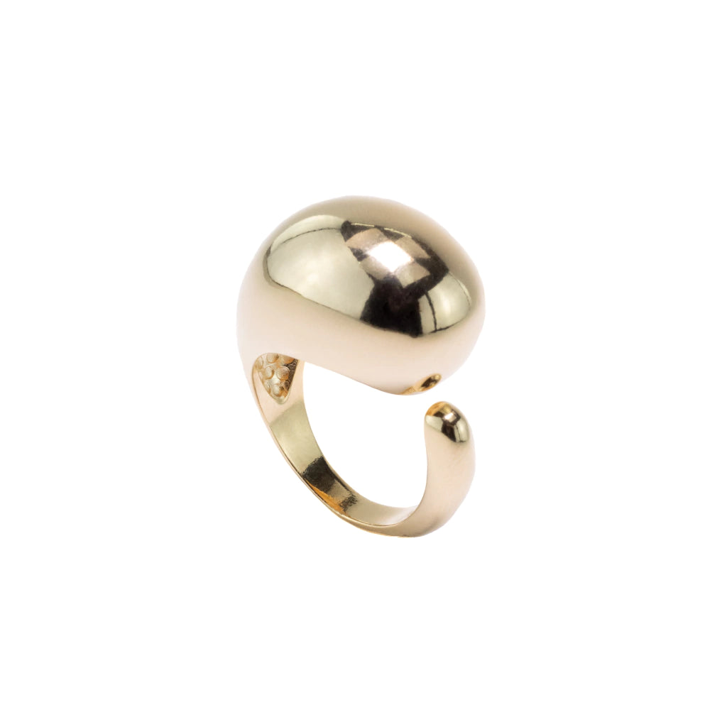 Cleo puffer statement ring with sculptural asymmetric shape