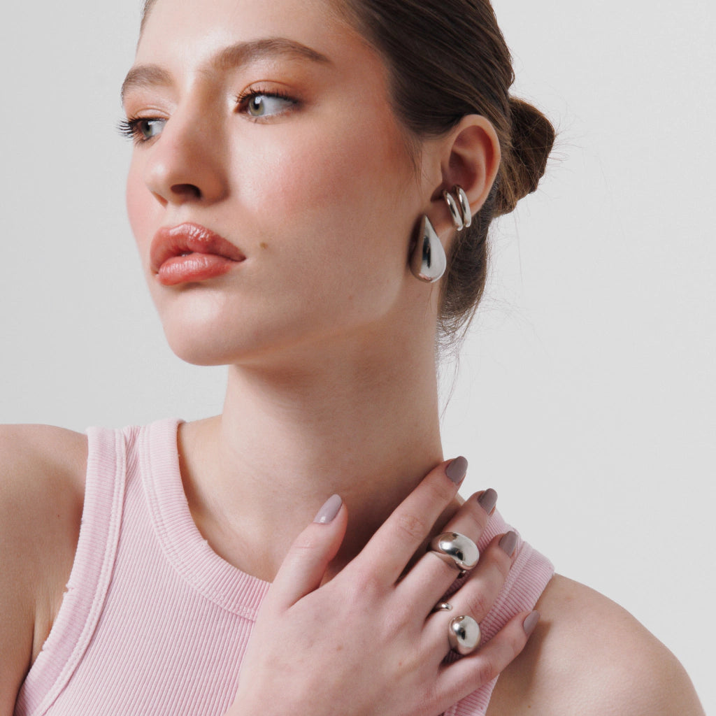 Cleo puffer statement ring with sculptural asymmetric shape, photo 7 of 12