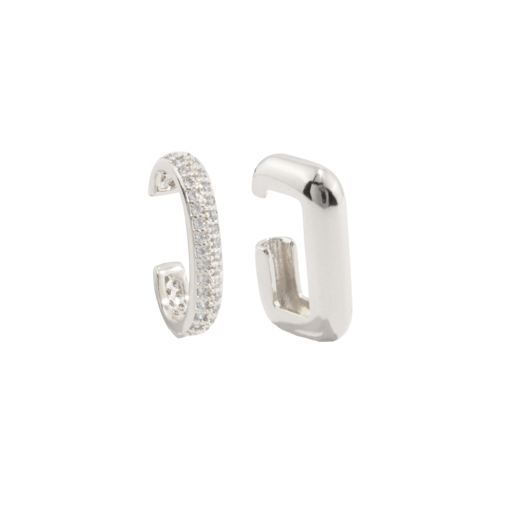 Harmony ear cuff set with zirconia and polished cuffs, no piercing, photo 5 of 9