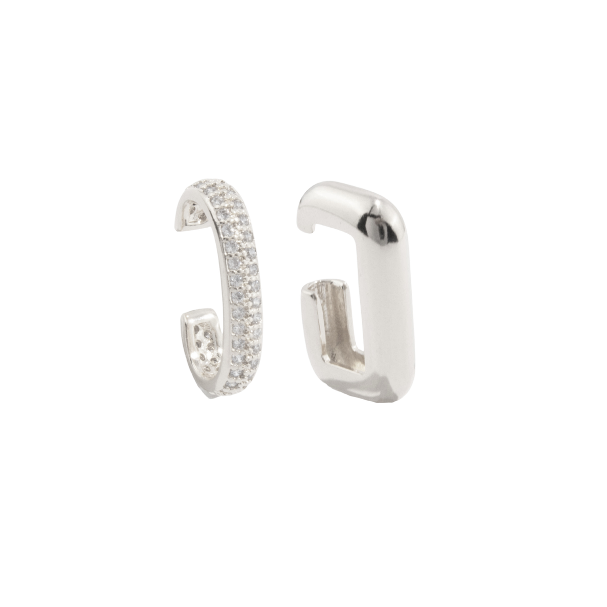 Harmony ear cuff set with zirconia and polished cuffs, no piercing, photo 5 of 9