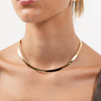 Camille rigid choker necklace in 18k gold plating, photo 4 of 5