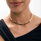 Camille rigid choker necklace in 18k gold plating, photo 2 of 5