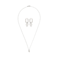 L'Amour Set: heart zirconia necklace and click hoop earrings