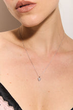L'Amour Set: heart zirconia necklace and click hoop earrings, photo 5 of 6