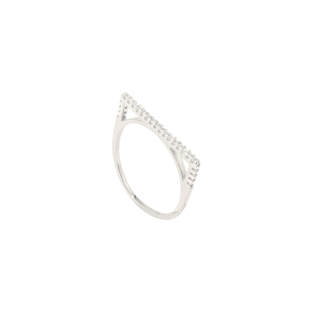 Louise ring with a rectangular row of zirconia stones, photo 5 of 5