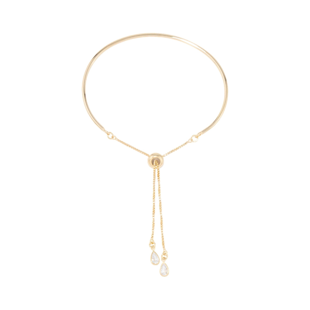 Valentina rigid bracelet with heart zirconia charms