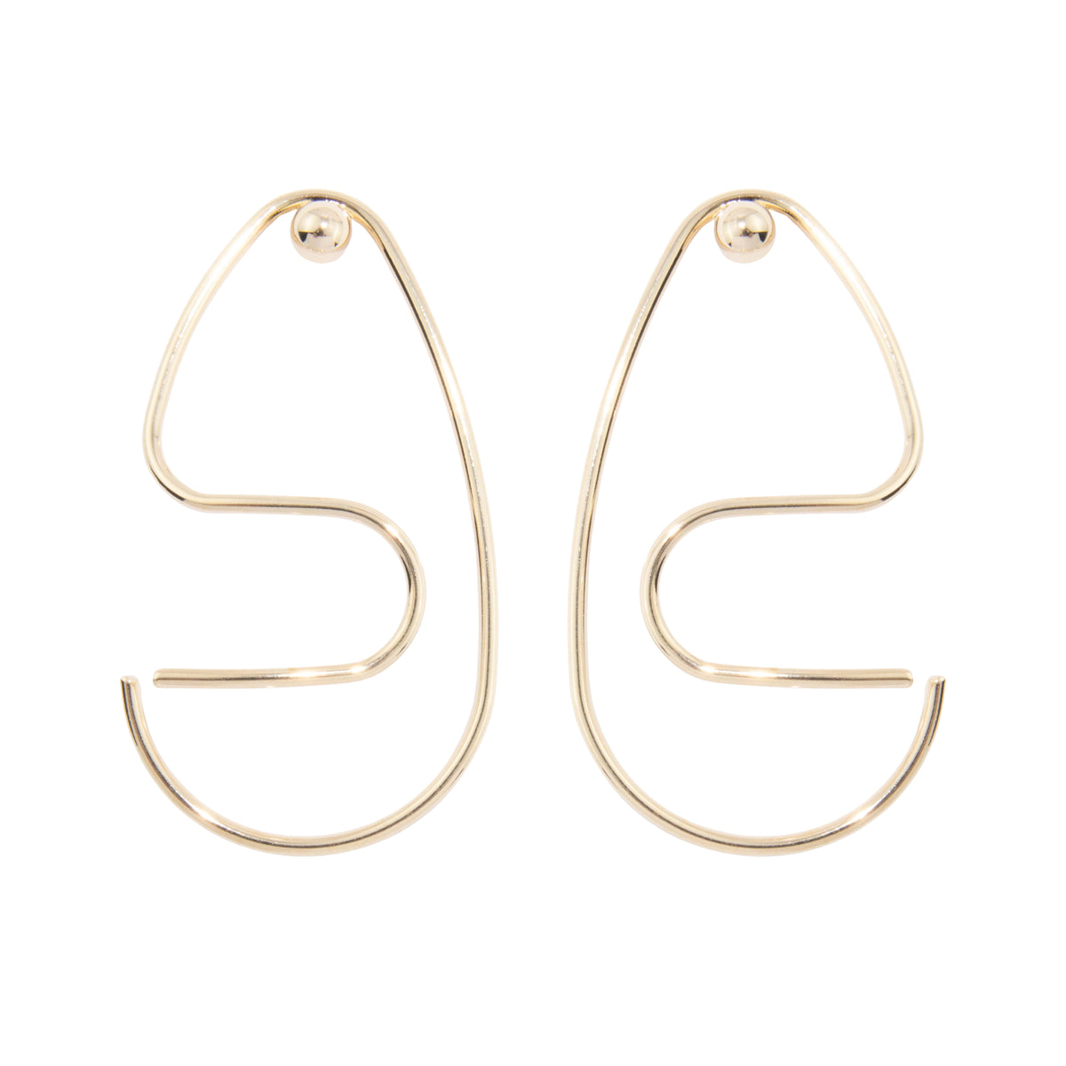 Zaya sculptural wire earrings that wrap the ear