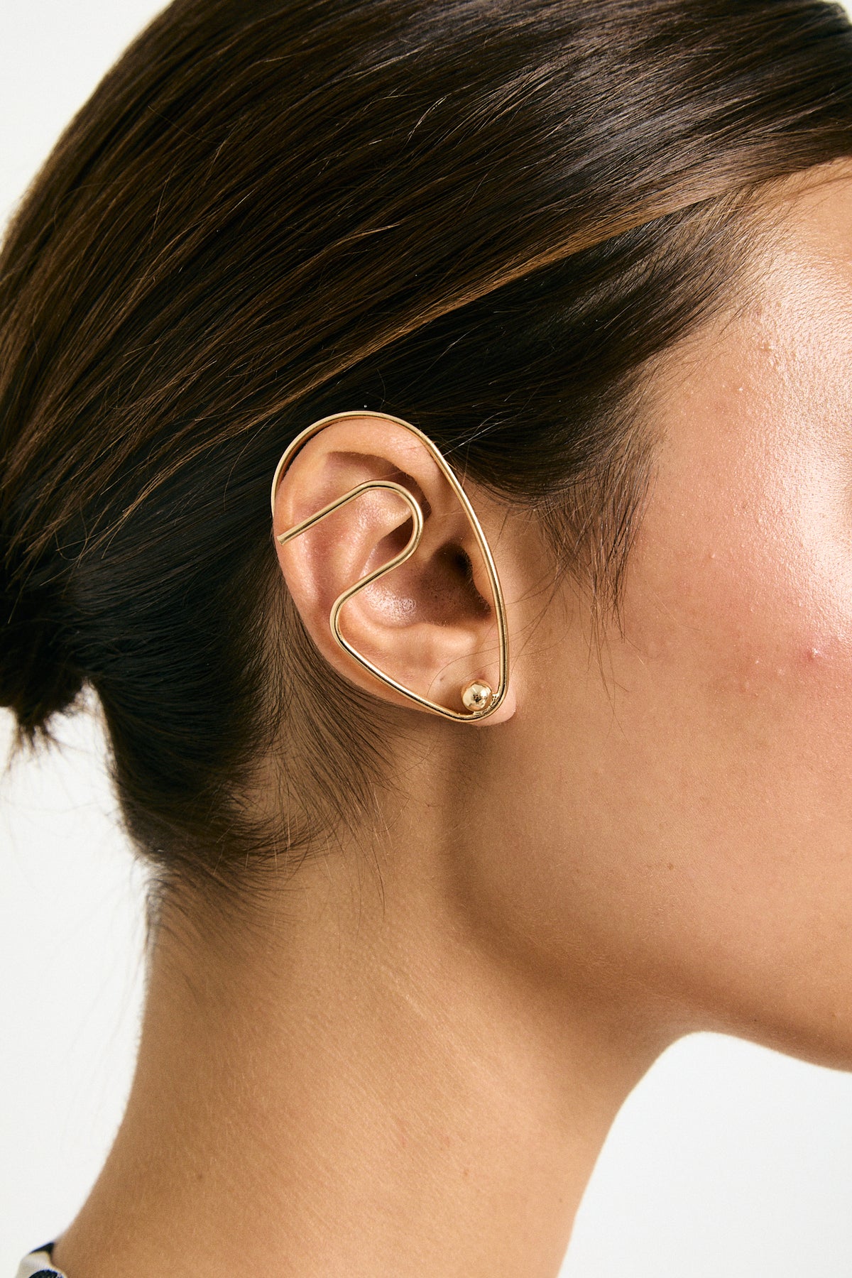 Zaya sculptural wire earrings that wrap the ear, photo 2 of 9